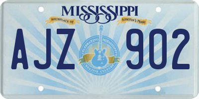 MS license plate AJZ902