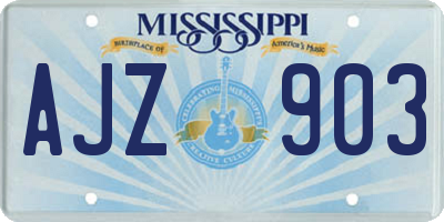 MS license plate AJZ903