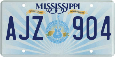 MS license plate AJZ904