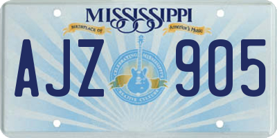 MS license plate AJZ905