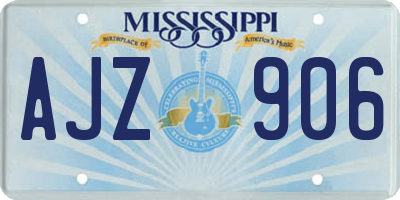 MS license plate AJZ906