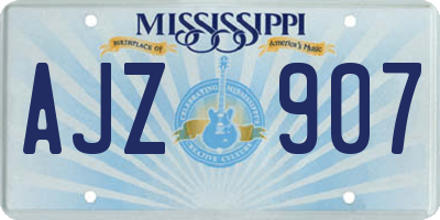 MS license plate AJZ907