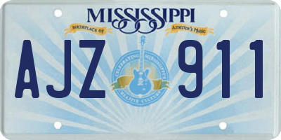 MS license plate AJZ911