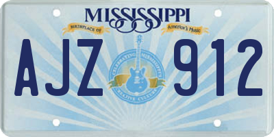MS license plate AJZ912