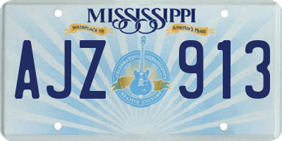 MS license plate AJZ913