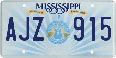 MS license plate AJZ915