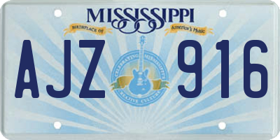 MS license plate AJZ916