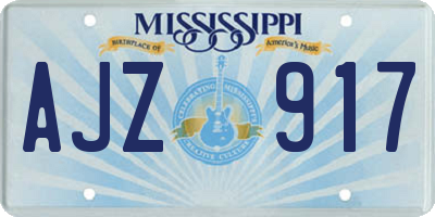 MS license plate AJZ917
