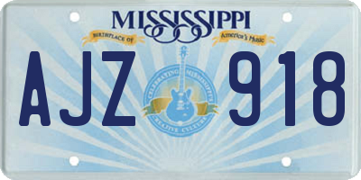 MS license plate AJZ918