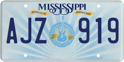 MS license plate AJZ919