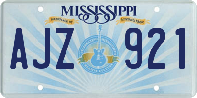 MS license plate AJZ921