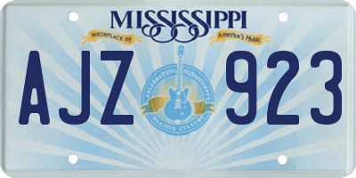 MS license plate AJZ923