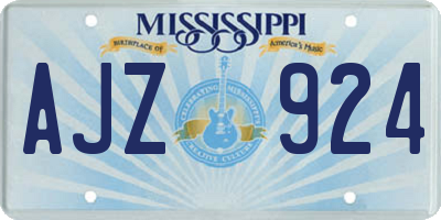 MS license plate AJZ924