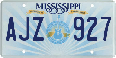 MS license plate AJZ927