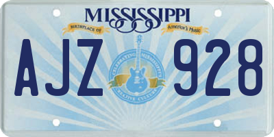 MS license plate AJZ928