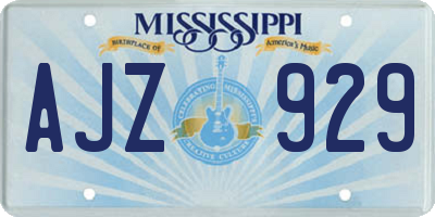 MS license plate AJZ929