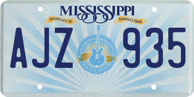 MS license plate AJZ935