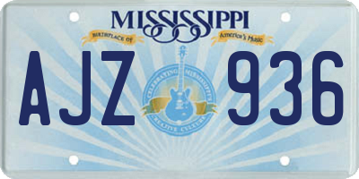 MS license plate AJZ936