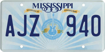 MS license plate AJZ940