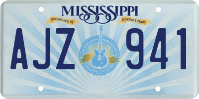 MS license plate AJZ941