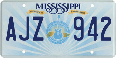 MS license plate AJZ942