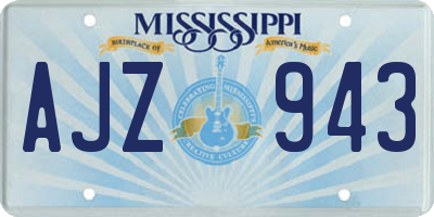 MS license plate AJZ943