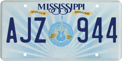 MS license plate AJZ944