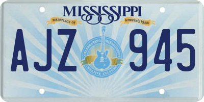 MS license plate AJZ945