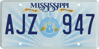 MS license plate AJZ947
