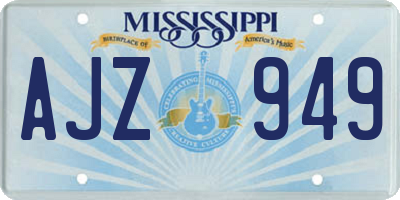MS license plate AJZ949