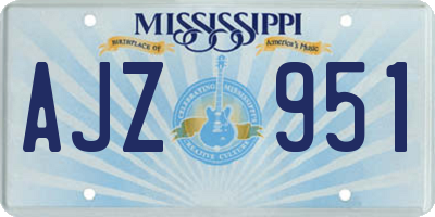 MS license plate AJZ951