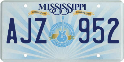 MS license plate AJZ952