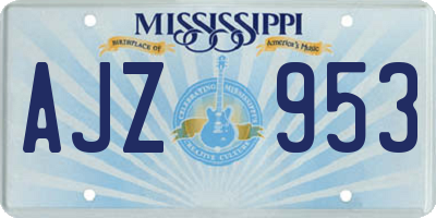 MS license plate AJZ953
