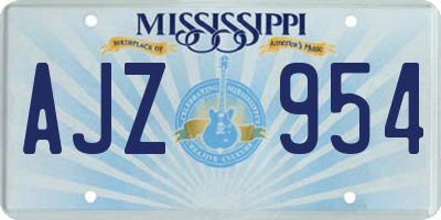 MS license plate AJZ954
