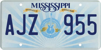 MS license plate AJZ955