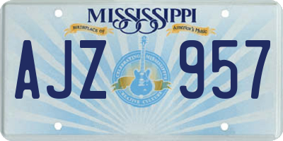 MS license plate AJZ957