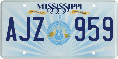 MS license plate AJZ959