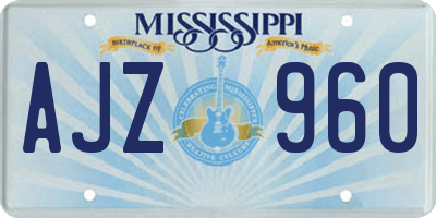 MS license plate AJZ960