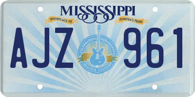 MS license plate AJZ961