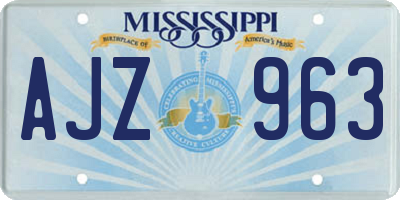 MS license plate AJZ963