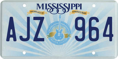 MS license plate AJZ964