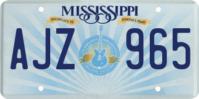 MS license plate AJZ965