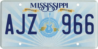MS license plate AJZ966