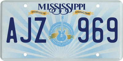 MS license plate AJZ969