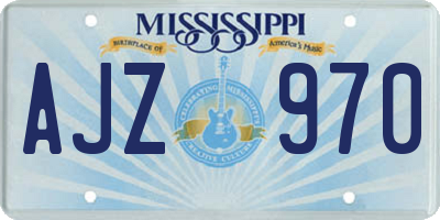 MS license plate AJZ970