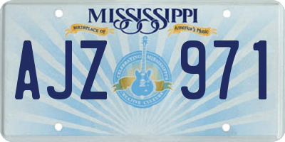 MS license plate AJZ971