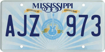 MS license plate AJZ973