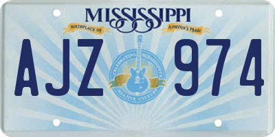 MS license plate AJZ974