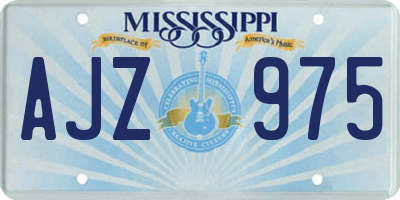 MS license plate AJZ975