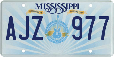 MS license plate AJZ977